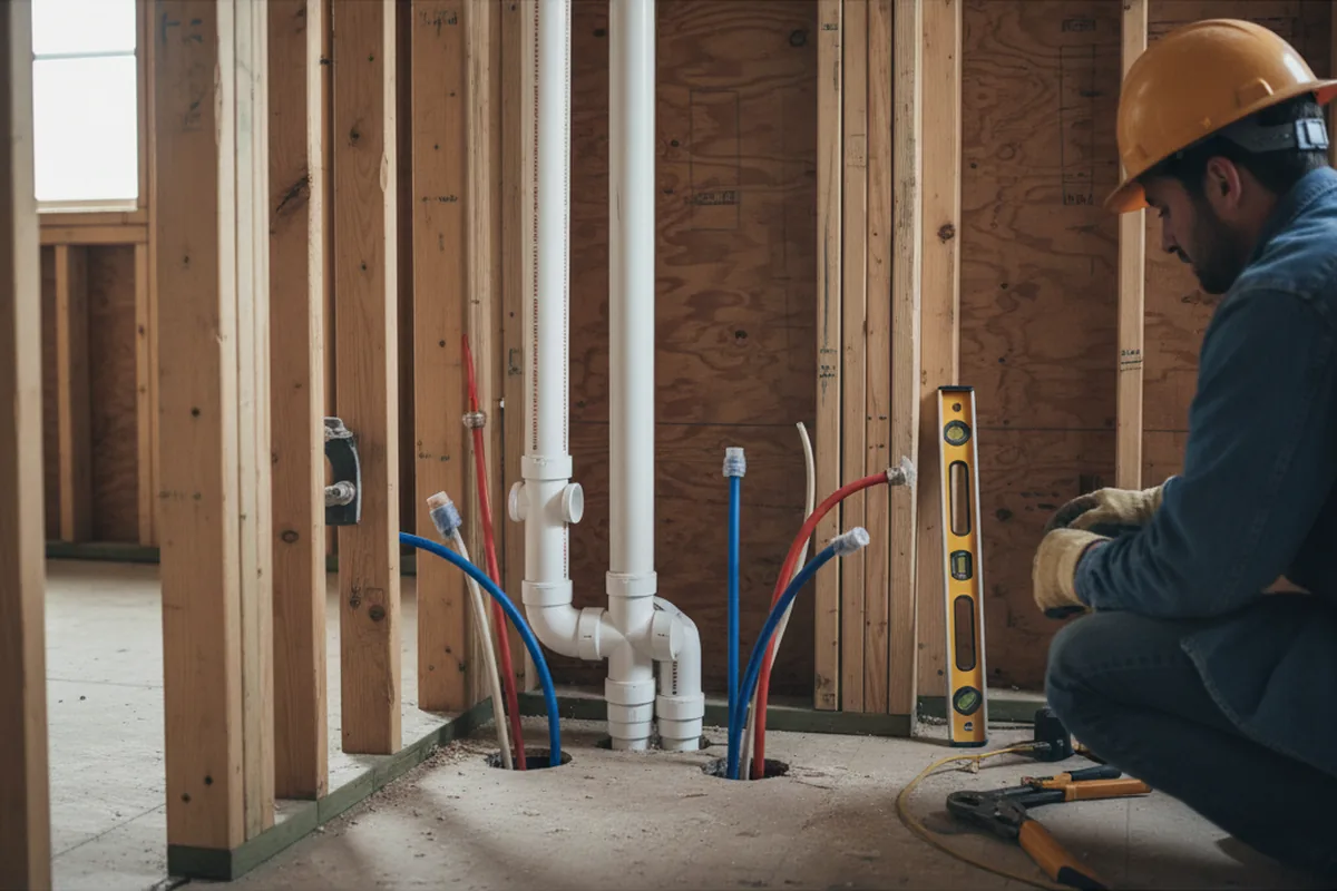 Drain and supply rough-in during Leak Detection in Point Pleasant Beach